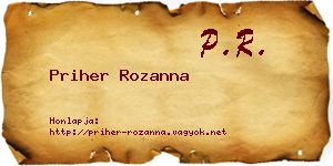 Priher Rozanna névjegykártya